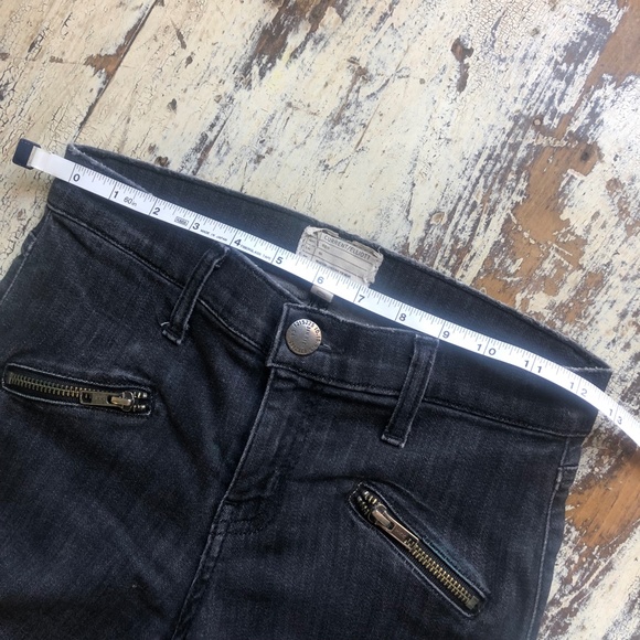 CURRENT/ELLIOTT Moto Stretch Skinny Jeans Faded Black Charcoal Size 25 - Picture 7 of 11